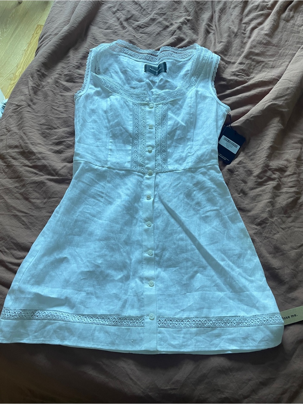 New with Tags Reformation Helene Linen Dress White Size 4 - Picture 2 of 5